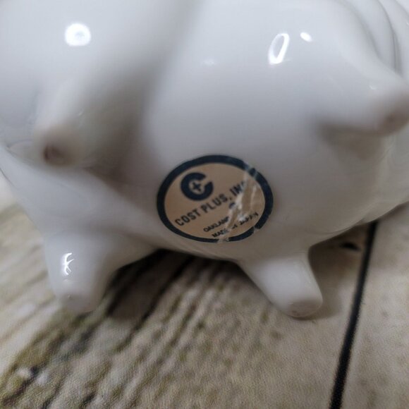 Cost Plus White Ceramic Pig Piggy Creamer Appx 6" Long - Picture 6 of 6